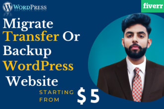 backup, migrate, or transfer wordpress website