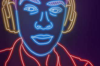 draw your neon face portrait within 1 day