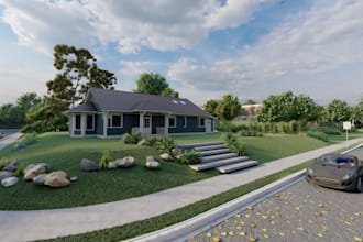 design your exterior project and render your walkthrough