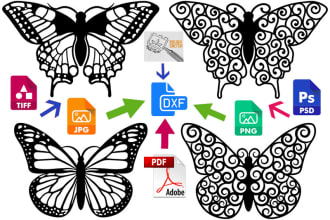 convert any image to dxf or scale able vector file for laser