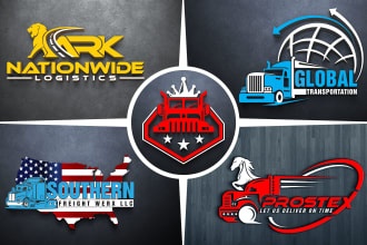 design trucking and transport logistics logo within 24 hours