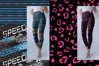 design custom trendy all over leggings, capri and yoga pants