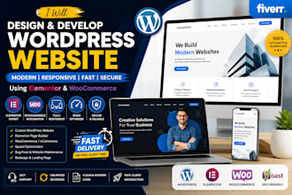design a responsive wordpress website using elementor and woocommerce