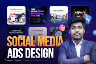 design creative social media post, facebook ads, meta ad images