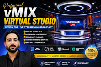 create custom design virtual studio for vmix