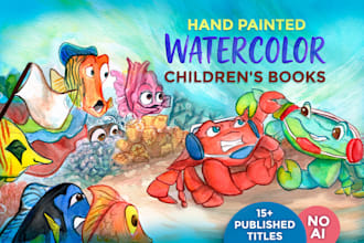 draw professional children picture story book illustrations