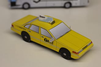 make a papercraft crown victoria taxi with your logo or image