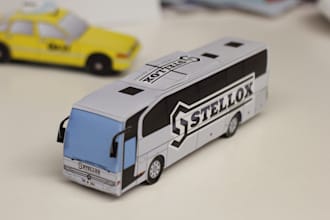 make a papercraft bus with your logo or image on it