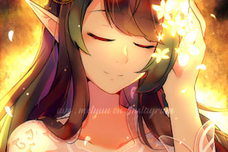draw an anime illustration for you