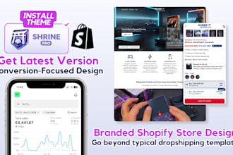 install shrine pro theme and design branded shopify store