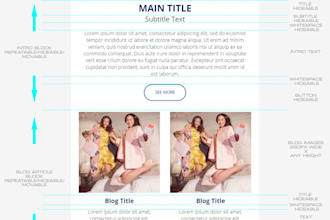 code a drag drop HTML email template for mailchimp or other