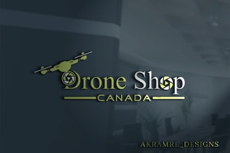 design creative modern drone photography vintage and 3d logo