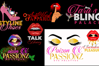 design beauty,jewelry,lipstick,lip gloss,boutique clothing logo