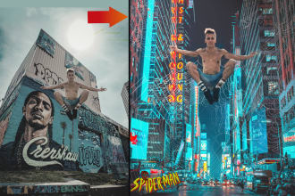 edit and composite a photo with your favorite superhero