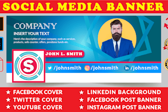 design modern, eye catchy social media cover and ads