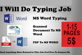 do data entry works of 15 pages for 5 dollars