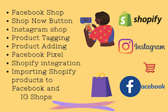 setup facebook shop instagram shop tiktok shop integrate and setup shopify store