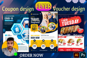 design dl flyer, loyalty card, rack card, voucher design and coupon design