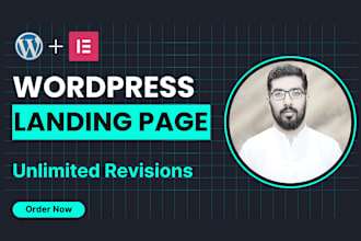 build responsive wordpress landing page design, elementor landing page