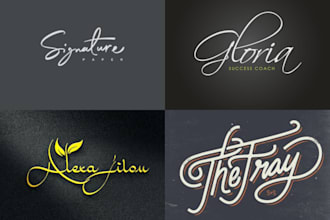 design hand drawn signature and cursive logo