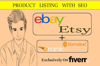 do ebay product listing and etsy product listing with seo