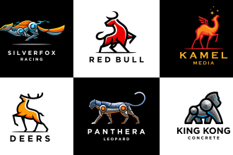 create a modern mecha animal and robot mascot logo design