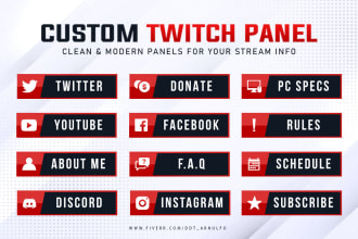 create clean modern twitch panels