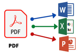 do PDF to excel,word and powerpoint file conversion