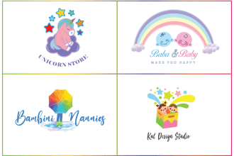 do children baby products and baby shower logo design