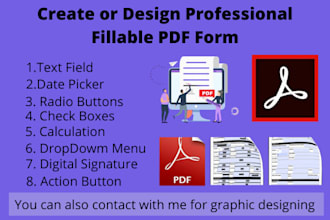 create or design professional fillable PDF form