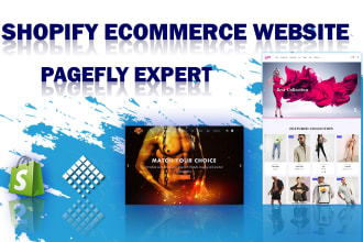 design shopify ecommerce website, one product store, landing page by pagefly
