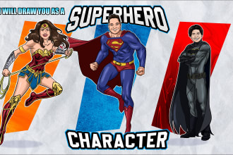 draw you as a superhero marvel or dc character