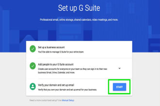 setup gsuite, zoho mail, office 365 mails