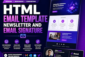 design HTML email template newsletter and email signature