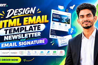 design HTML email template newsletter and email signature