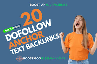 do 20 powerful USA link building dofollow anchor text SEO backlinks service