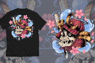 custom japanese illustration for t shirt design