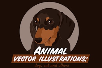 create a vector illustration of animals, pet