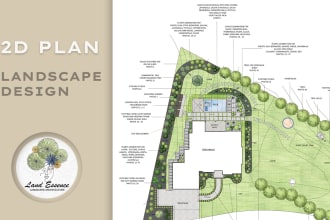 create a 2d landscape design, backyard design, planting plan