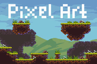make custom pixel art backgrounds, icons and characters