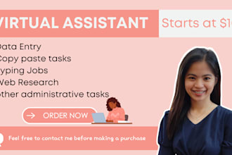 be your virtual assistant for data entry and copy paste