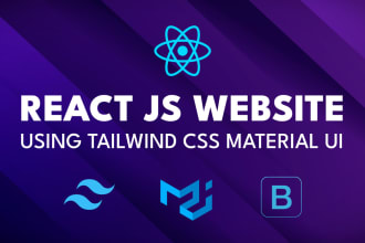build react website react js, material UI with tailwind CSS