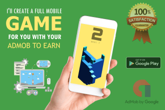 develop and design a trending full mobile unity game with admob