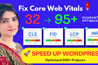 optimize wordpress speed, fix core web vitals, and improve pagespeed