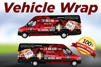 make unique professional awesome car wrap, truck van designs