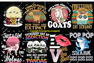 send 7500 bulk t shirt design bundle for clothing business