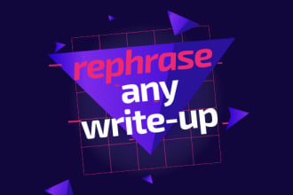 paraphrase or rewrite  any write up for you