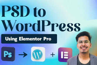 convert PSD to wordpress using elementor pro