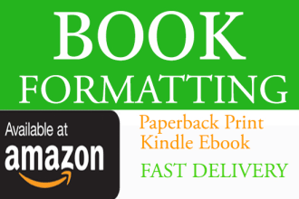 book formatting for amazon kdp paperback and kindle
