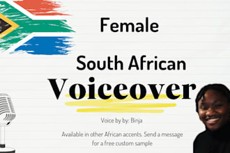 do female african voiceover for audiobook and  documentary